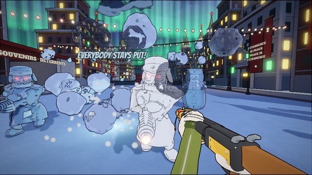 Chapter 5, Kelvingrad: Snow Globe freeze under the aurora: "EVERYBODY STAYS PUT!"