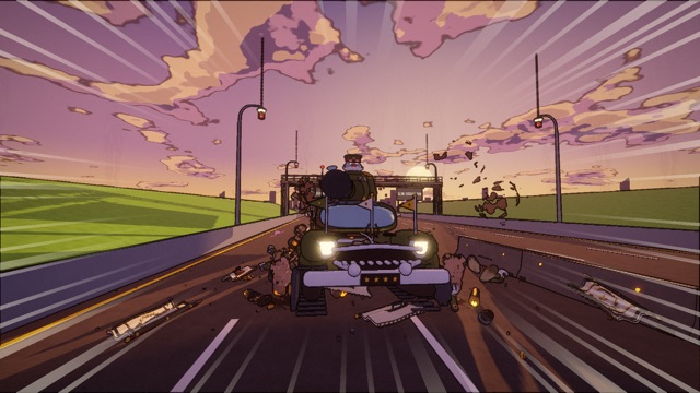 Chapter 7, Friendly Fire: General Gridlock's limo-tank charges down the highway