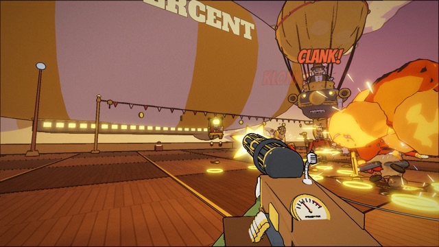 Chapter 9, Trickle Down: The zeppelin summit at sunset, the Baron's war balloon